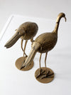 mid century brass heron figurines pair