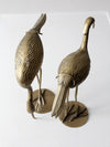 mid century brass heron figurines pair