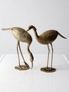 mid century brass heron figurines pair