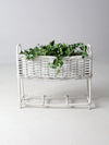 vintage white wicker plant stand