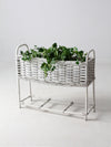 vintage white wicker plant stand