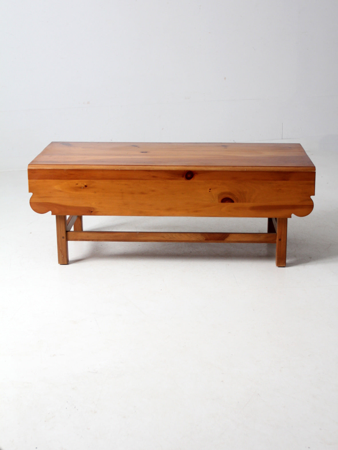 vintage pine drop leaf coffee table