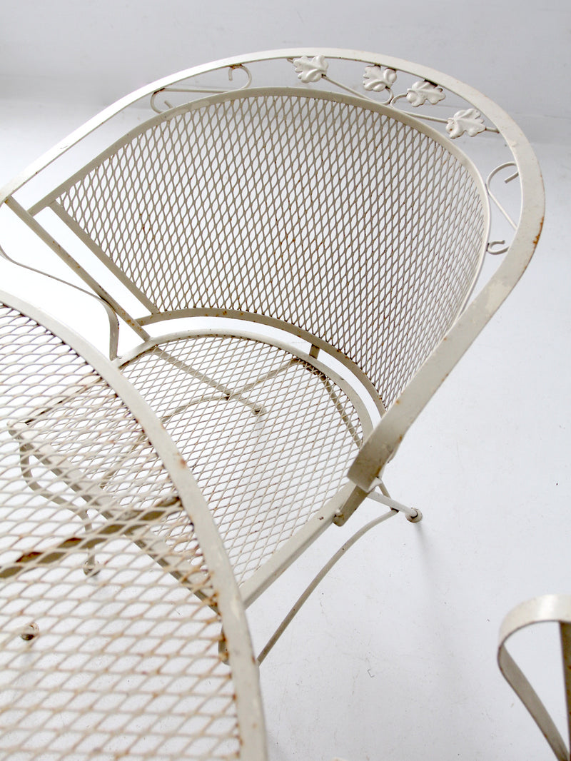 mid-century wrought iron & mesh patio set