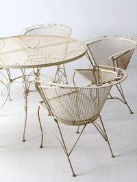 mid-century wrought iron & mesh patio set