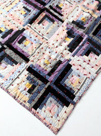 vintage handmade log cabin quilt