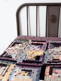 vintage handmade log cabin quilt