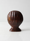 vintage ironwood seashell napkin holder