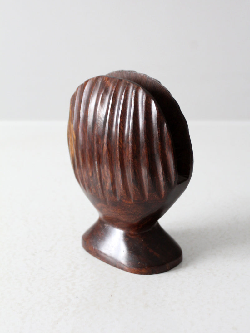 vintage ironwood seashell napkin holder