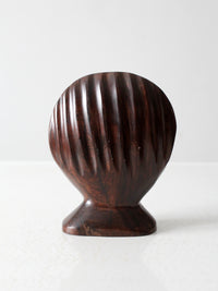 vintage ironwood seashell napkin holder