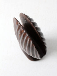 vintage ironwood seashell napkin holder