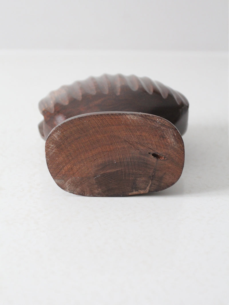 vintage ironwood seashell napkin holder