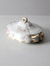 antique Haviland Limoges floral covered bowl