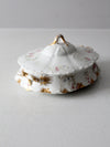 antique Haviland Limoges floral covered bowl