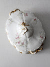 antique Haviland Limoges floral covered bowl