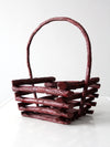 vintage rustic painted twig basket