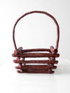 vintage rustic painted twig basket