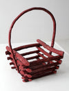 vintage rustic painted twig basket