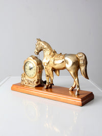 mid century United self-starting horse clock