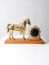 mid century United self-starting horse clock