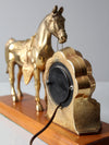 mid century United self-starting horse clock