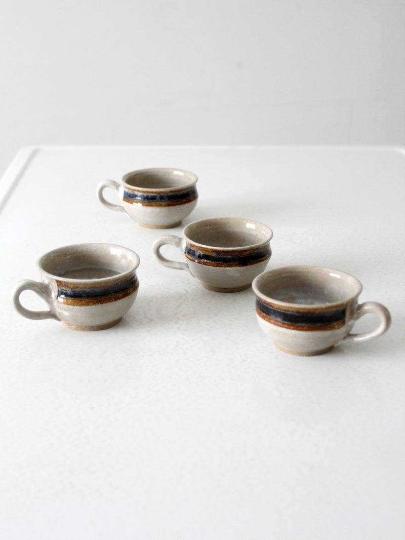 vintage studio pottery cups set of 4