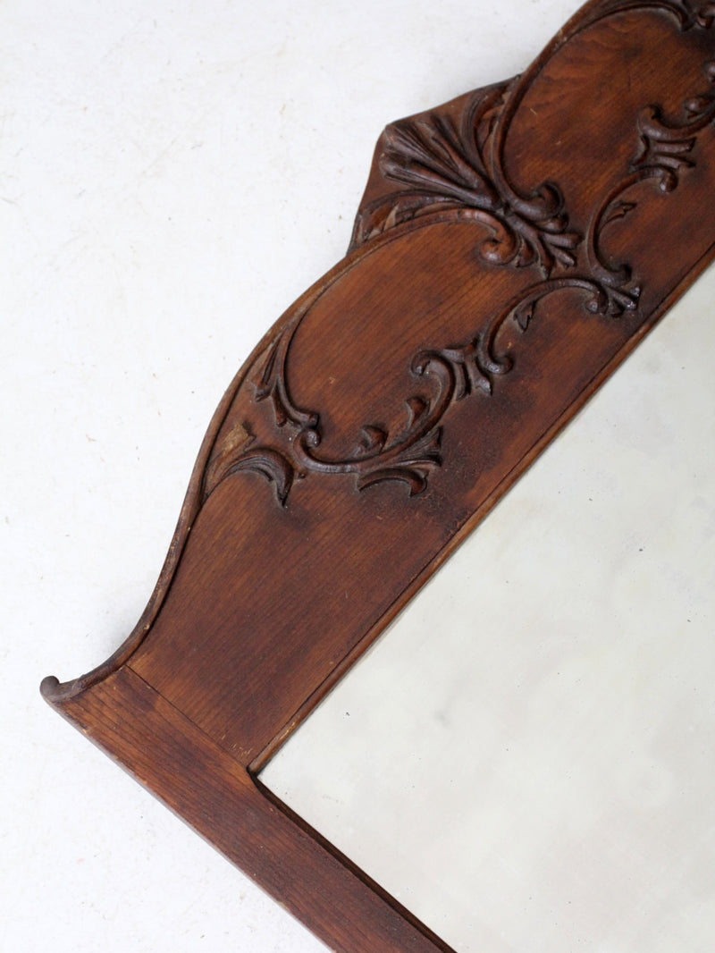 antique carved wood mirror