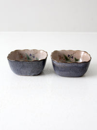 vintage studio pottery bowl pair