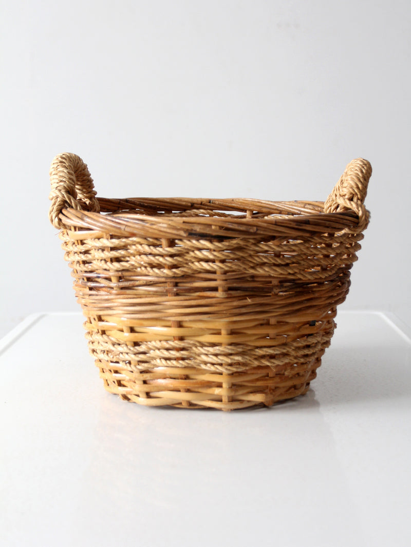 vintage woven rattan basket