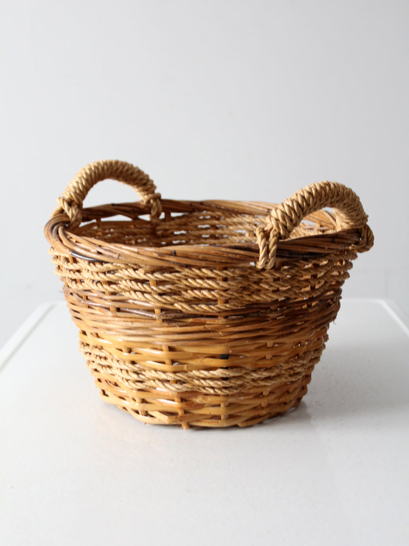 vintage woven rattan basket