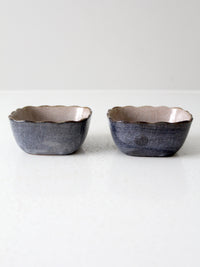 vintage studio pottery bowl pair