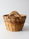 vintage woven rattan basket