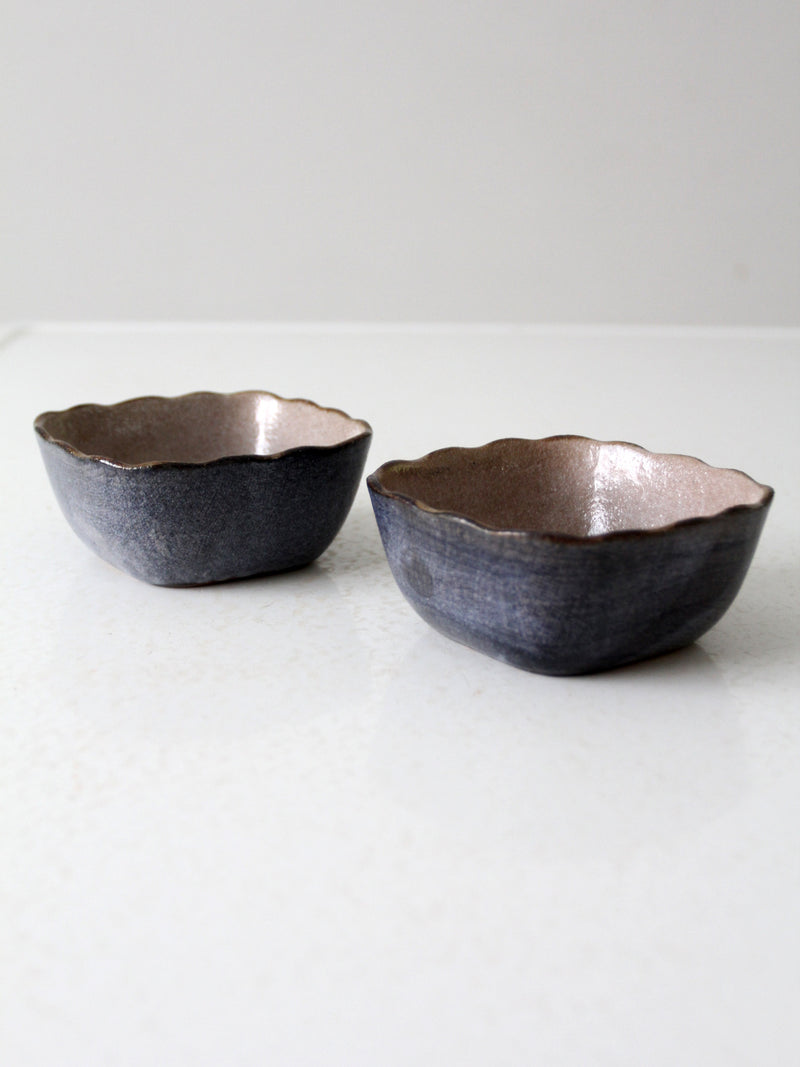 vintage studio pottery bowl pair