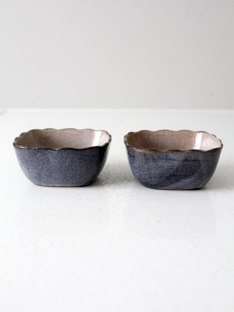 vintage studio pottery bowl pair