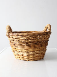 vintage woven rattan basket