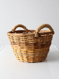 vintage woven rattan basket