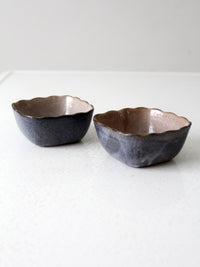 vintage studio pottery bowl pair