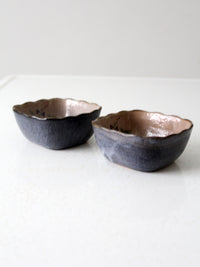 vintage studio pottery bowl pair