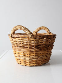 vintage woven rattan basket