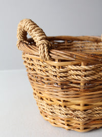 vintage woven rattan basket