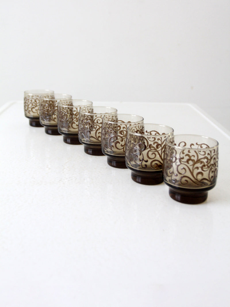 vintage Libbey Prado Scroll tumblers set of 7