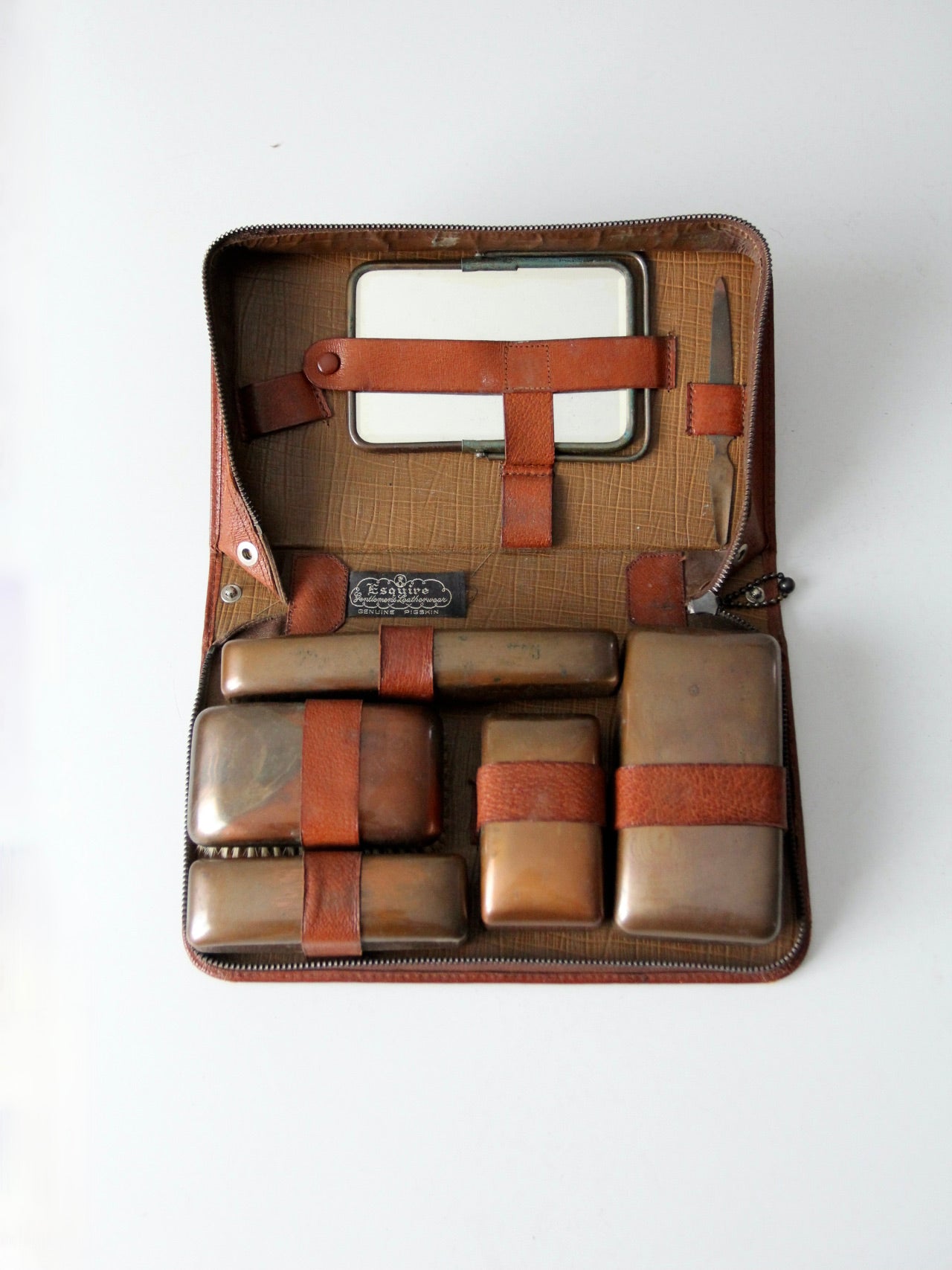 1960s Toiletry Dopp by Joda USA Mid Century Leather Grooming Travel sale Kit