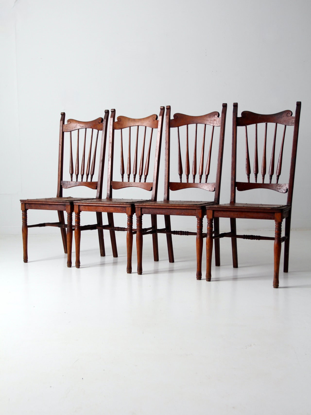 antique wooden dining chairs set 4 86 Vintage