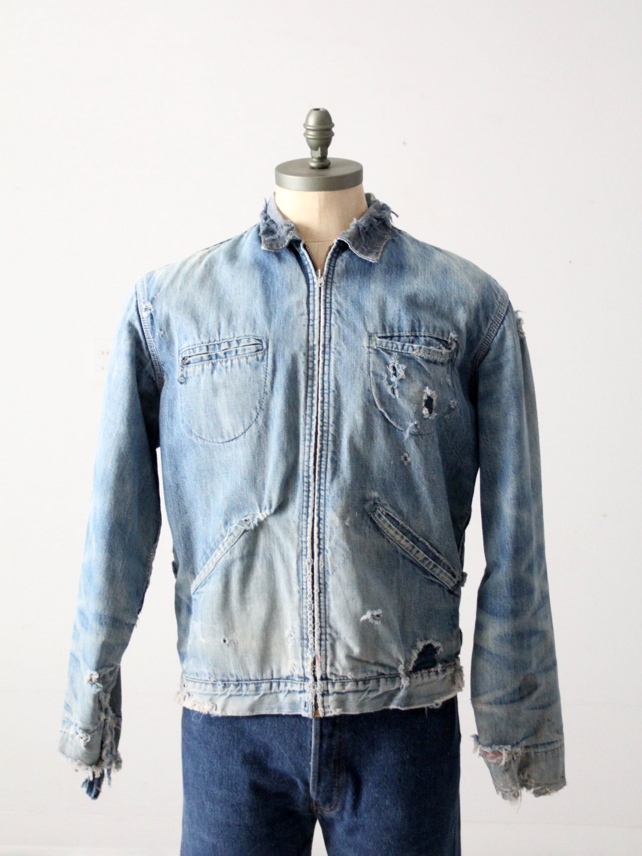 vintage distressed Osh Kosh denim work jacket – 86 Vintage