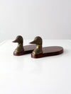 vintage brass duck valet trays pair