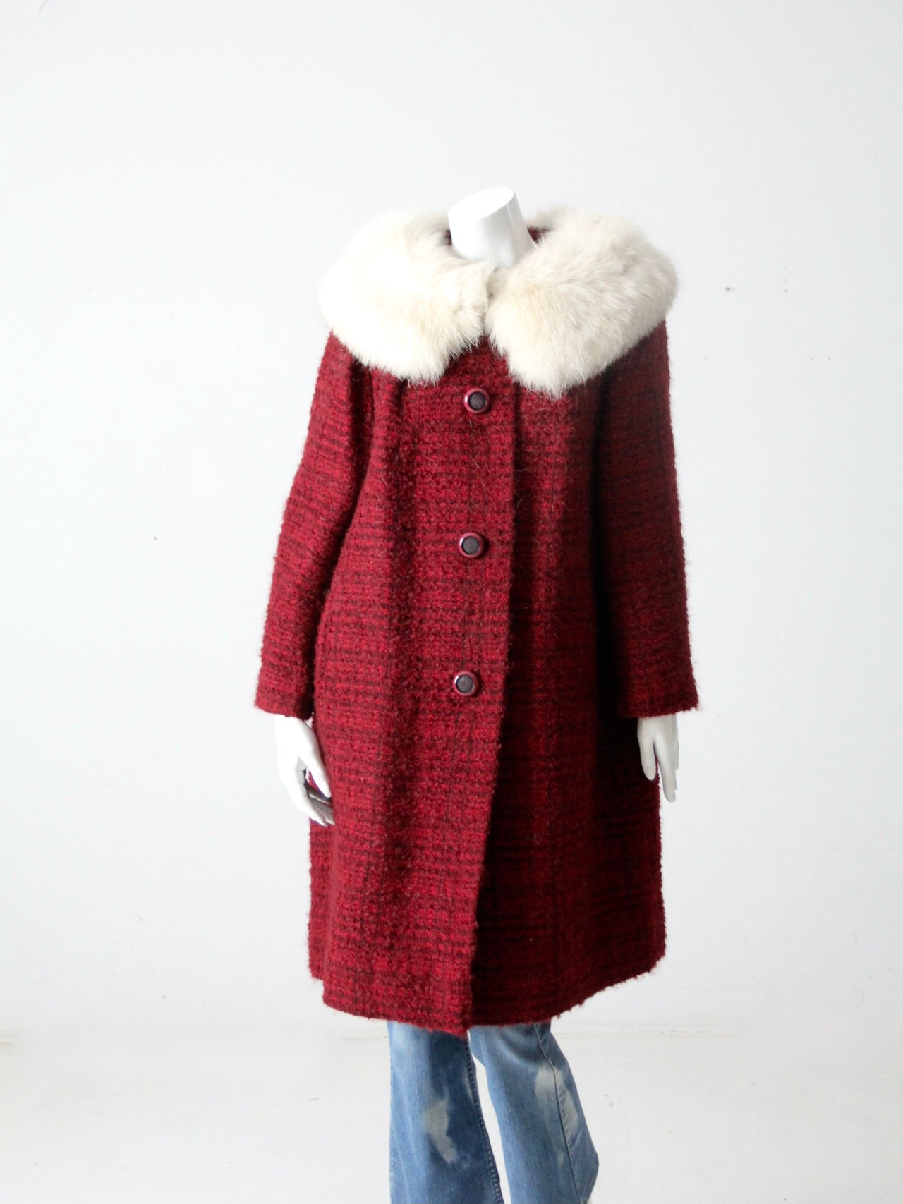 Vintage 60s Faux Fur Coat with deals Fur Collar