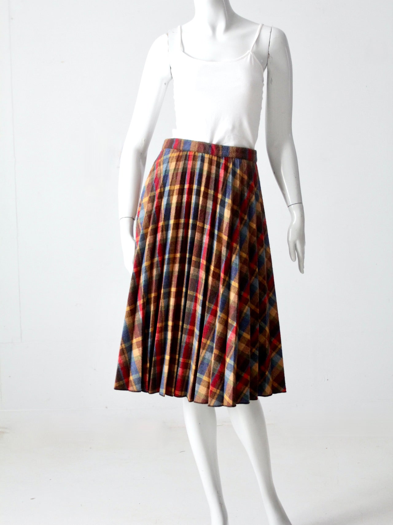 Vintage 70s Benetton Plaid Skirt