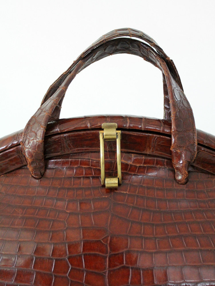 Vintage 1950s/60s Alligator Leather Purse Handbag