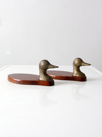 vintage brass duck valet trays pair