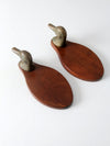 vintage brass duck valet trays pair