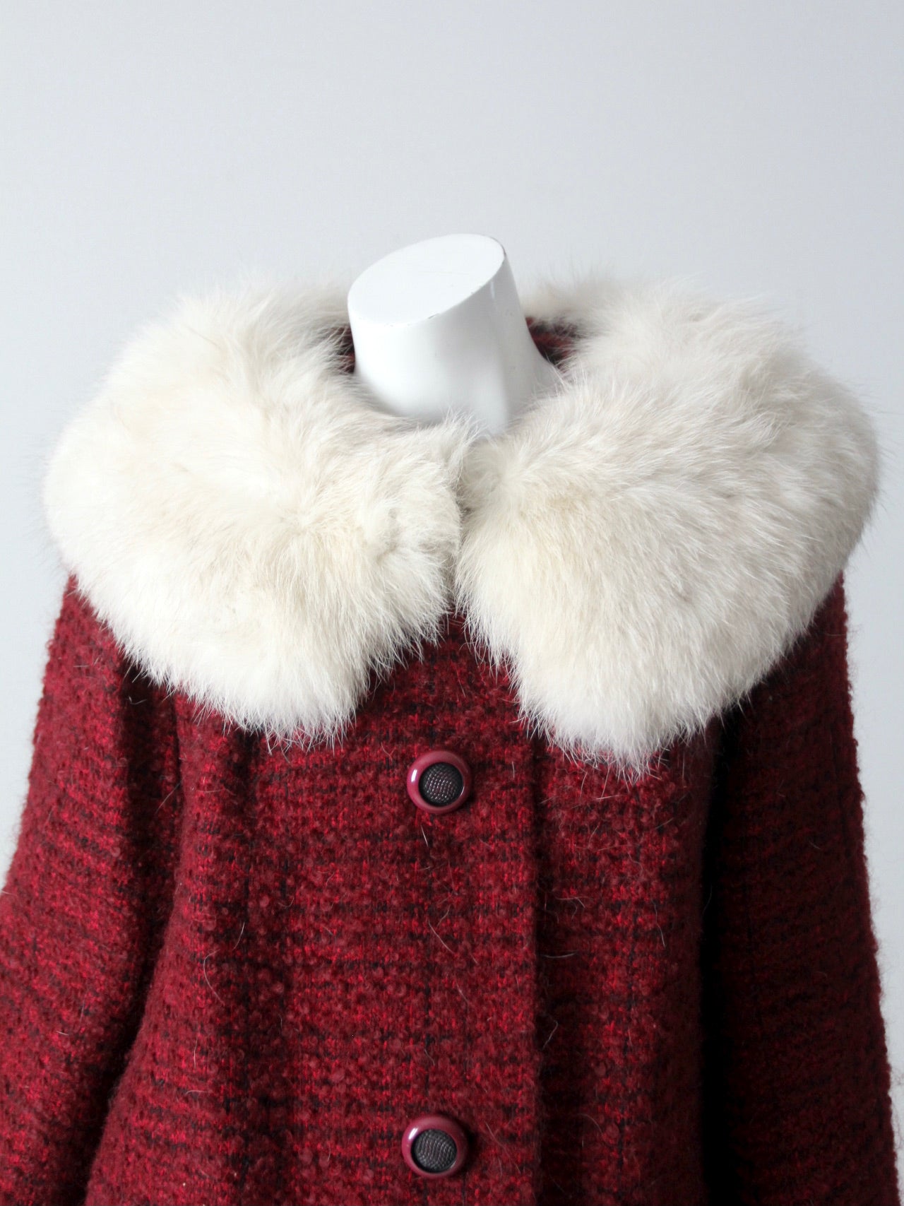 Vintage 60s Fur outlet Collar Swing Coat